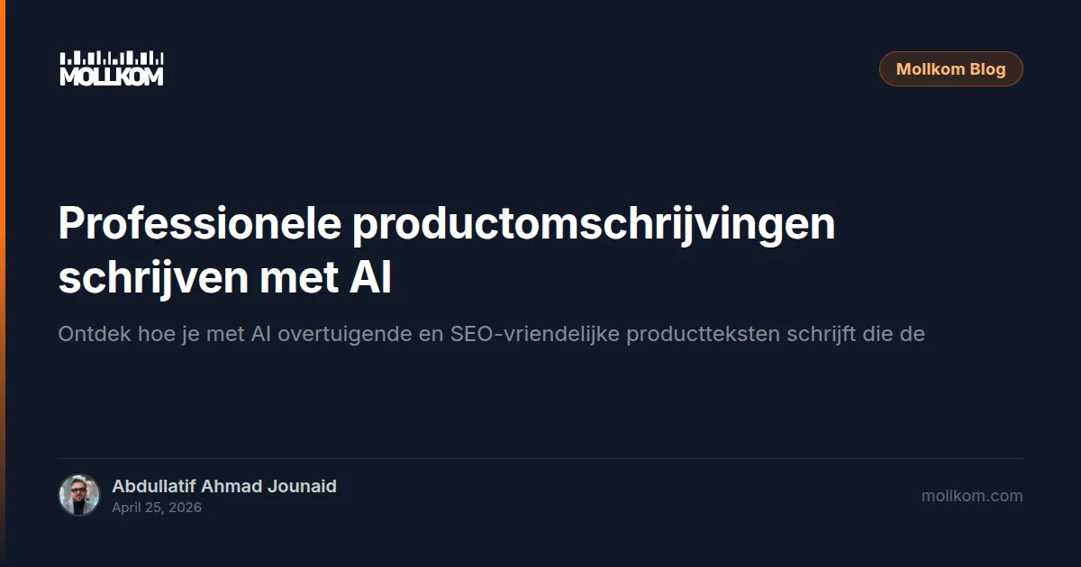 Professionele productomschrijvingen schrijven met AI