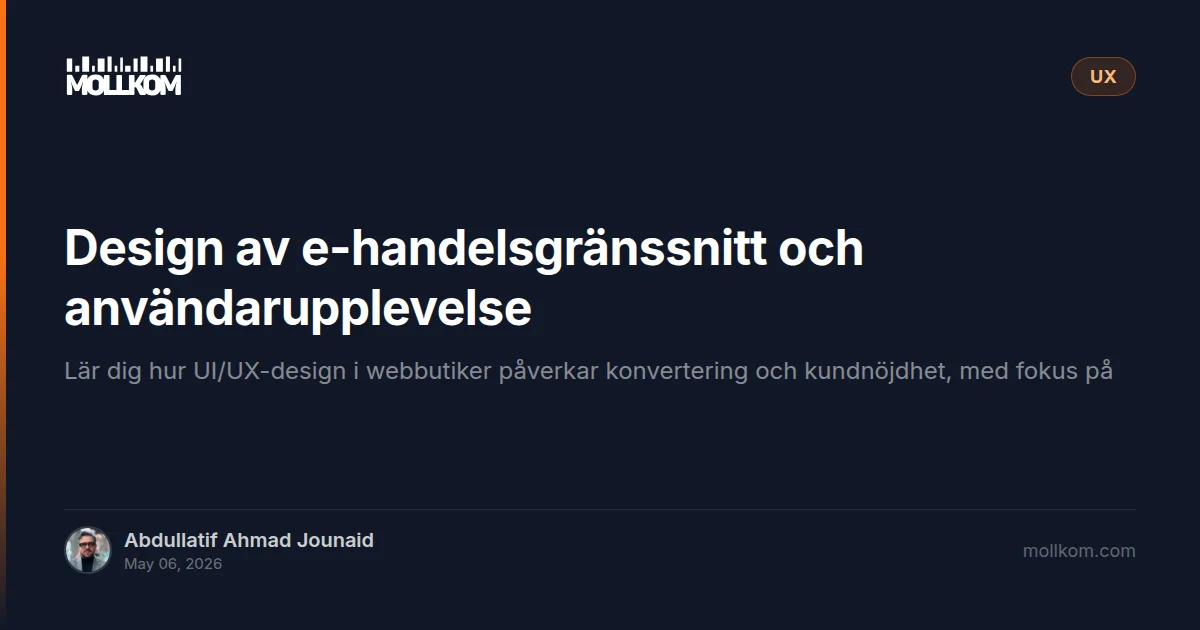 Design av e-handelsgränssnitt och användarupplevelse